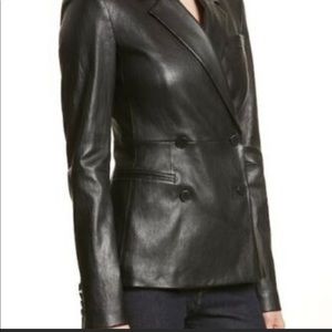 Theory stretch leather jacket - double breasted